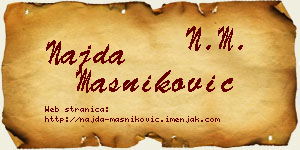 Najda Masniković vizit kartica